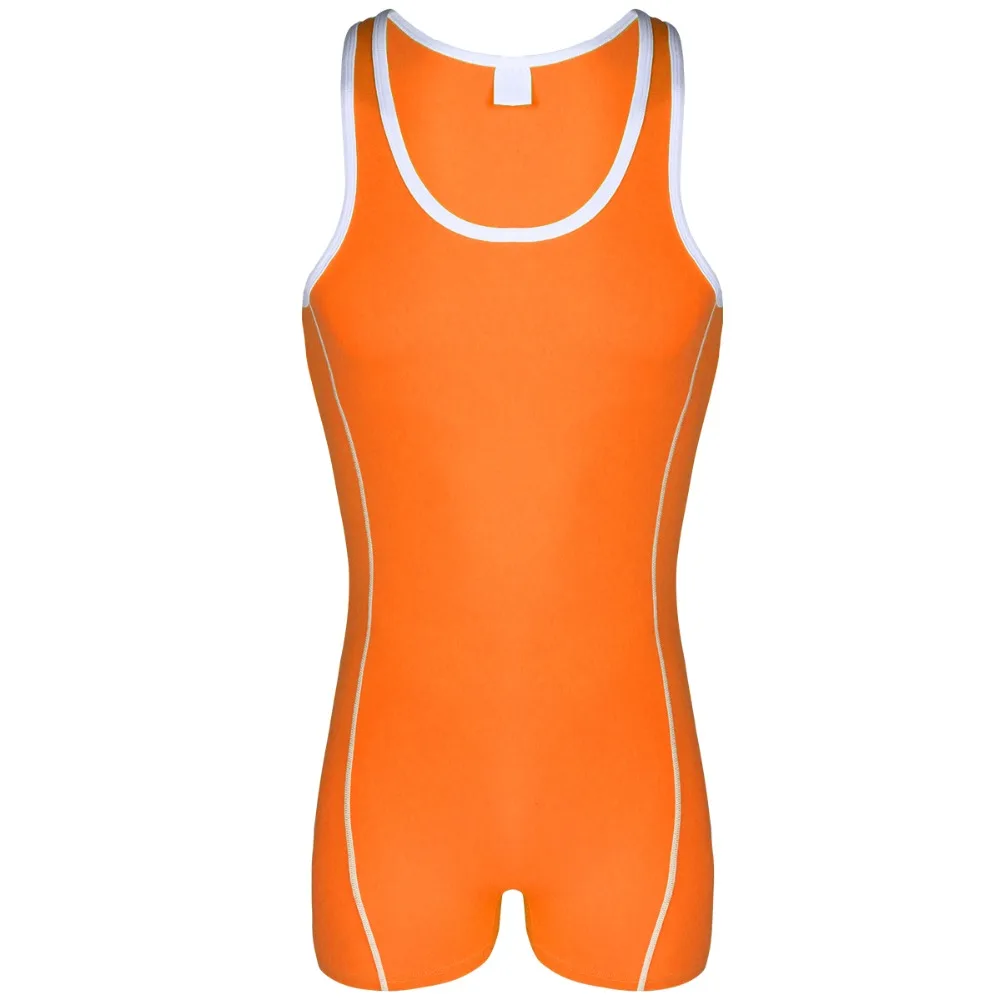 

2019 New fashion Men One-Piece Bodysuit Leotard Tank Top Boxer Briefs Stretch Wrestling Singlet Jumpsuit Sport Romper Sportswear