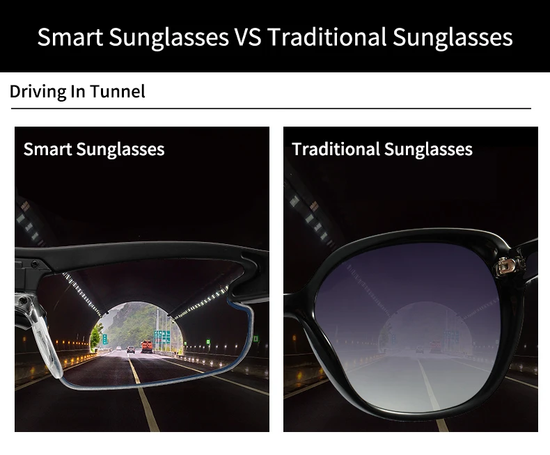Безопасные очки для вождения, интеллектуальные солнцезащитные очки, высокотехнологичные фотохромные солнцезащитные очки, мужские поляризованные солнцезащитные очки, мужские умные спортивные очки