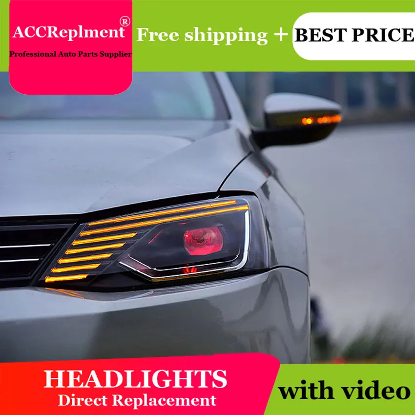 Авто. PRO 2011 2018 для vw jetta фары парковка Q5 bi xenon lens светодиодный DRL H7 автостайлинг|Фара