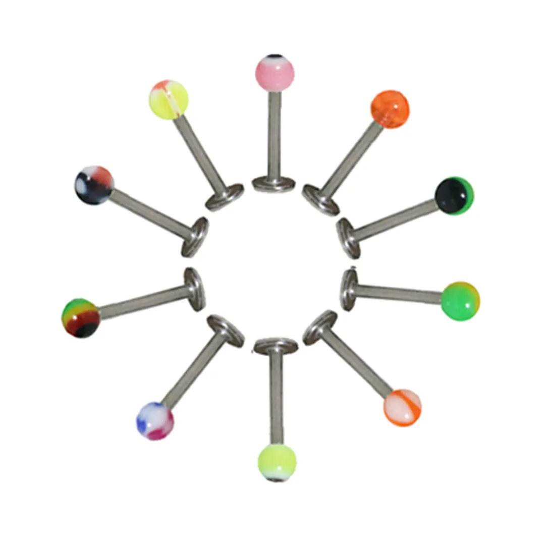 110pc Sexy Multi-color Belly Button Ring Wholesale Stainless Steel Acrylic Body Jewelry Belly Piercing Tongue Bar Ring Shellhard