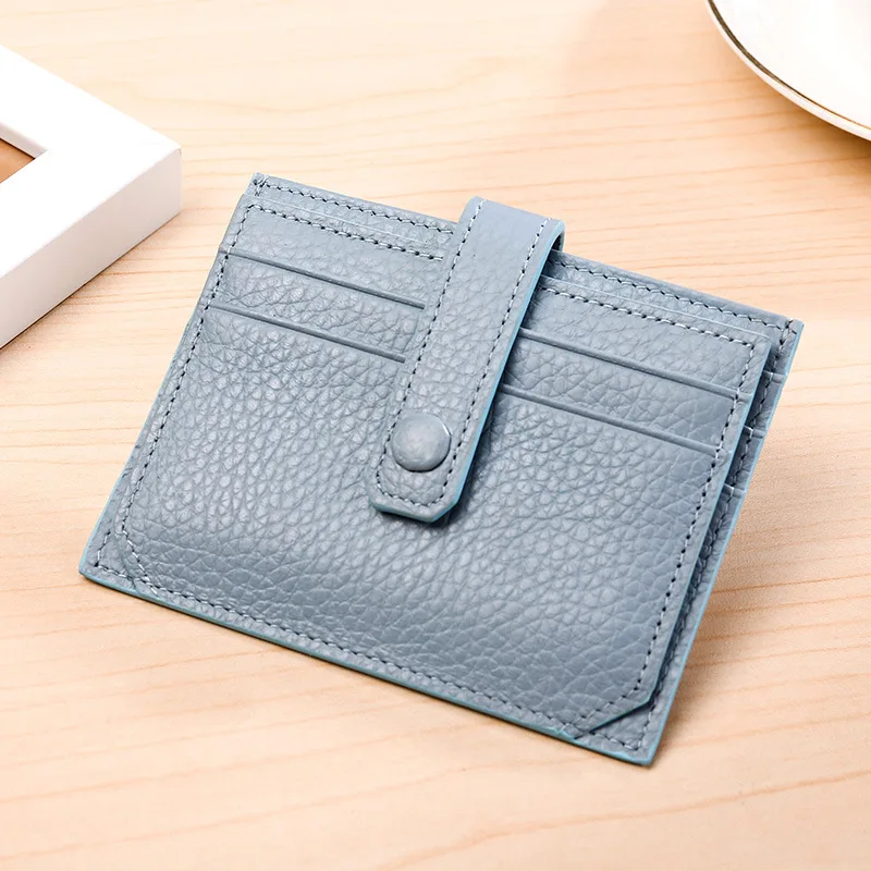 

MiiKLN New Card Package Leather Lychee Pattern Solid Color Buckle Change Card