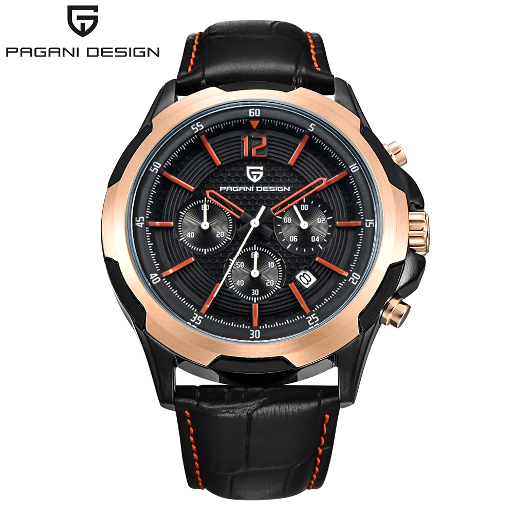 

PAGANI DESIGN Mens Watches Top Brand Luxury Chronograph Quartz Watches True six-pin Stainless Steel Case Men's Sport watch