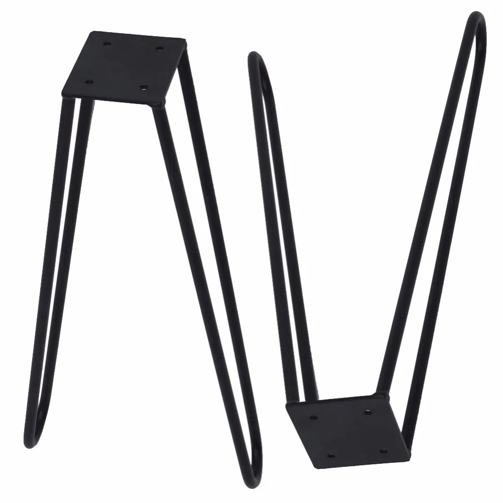 

Set of 2, 16" Skateboard HAIRPIN Legs 10mm Solid Iron Bar , DIY Black Table Leg,Furniture Legs For Side Table and Sofa Table