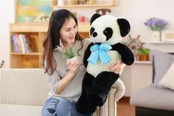 Средний прекрасный плюшевая игрушка-панда новый высокое качество лук панда кукла подарок около 80 см