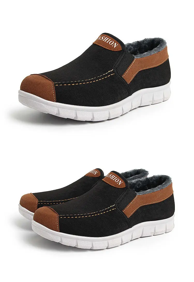 Slip on Casual Shoes Men Canvas Winter Outdoor Walking Sneakers Warm Snow Shoes with Fur Men Suede Shoes Father Soft Non-slip (8)