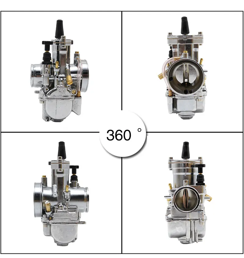 28 30 32 34mm Silver Motorcycle Carburetor Racing with power jet Carb Dirt Bike Scooter ATV JOG DIO CR125 NSR50 NSR80 - - Racext 27