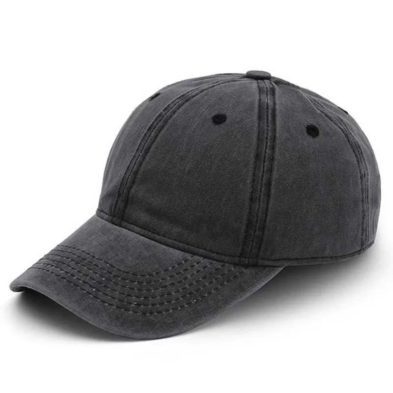 Новая высококачественная хлопковая бейсболка с эффектом потертости, регулируемая однотонная Кепка для мужчин и женщин, модная повседневная шляпа для отца, Прямая поставка, Gorras - Цвет: Dark Gray
