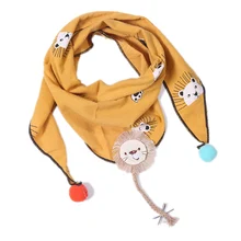 Новинка года; Модный зимний теплый хлопковый шарф с изображением Льва и треугольника для детей; шарфы для девочек и мальчиков; шейный платок с воротником