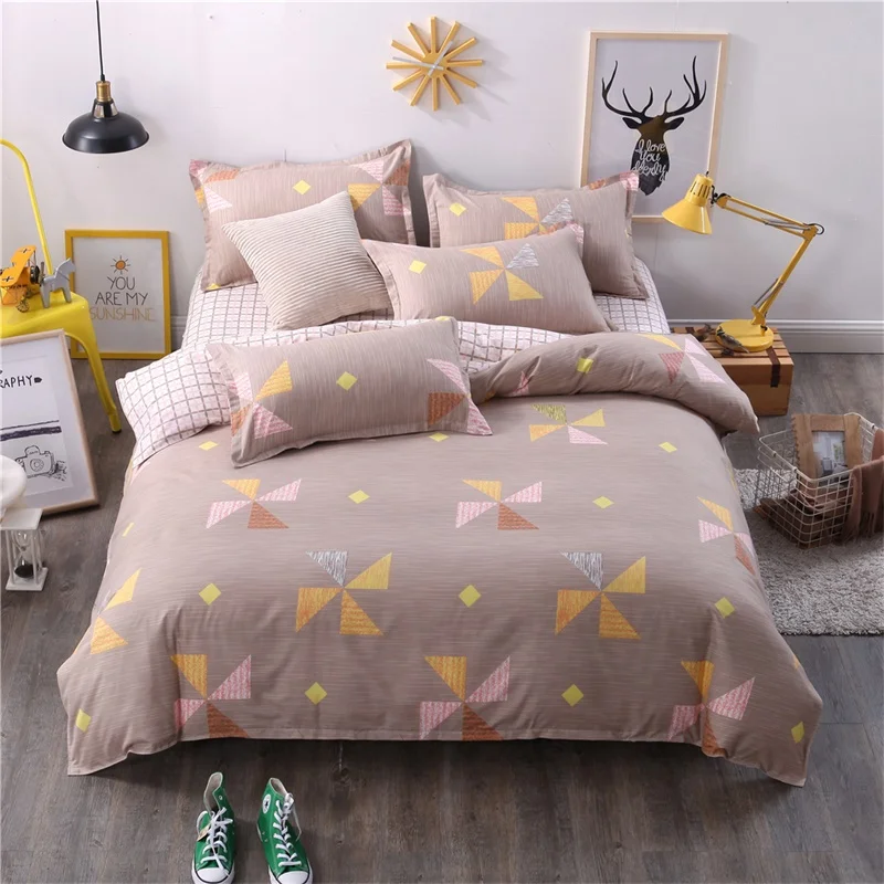 

Plants Flower active printing Bedding Set Polyester Duvet Cover Bed Sheet 2pcs Pillowcases Bedroom Textile Bed Linen