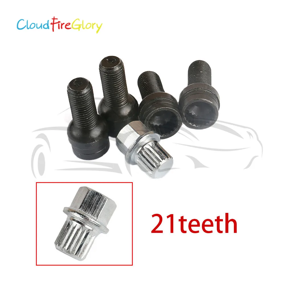 

CloudFireGlory 8D0601139F 009 x5 Set Anti-theft Wheel Screw Bolt Lock Nut Key Adapter For VW Golf Jetta Passat Audi A4 A6 A8 TT