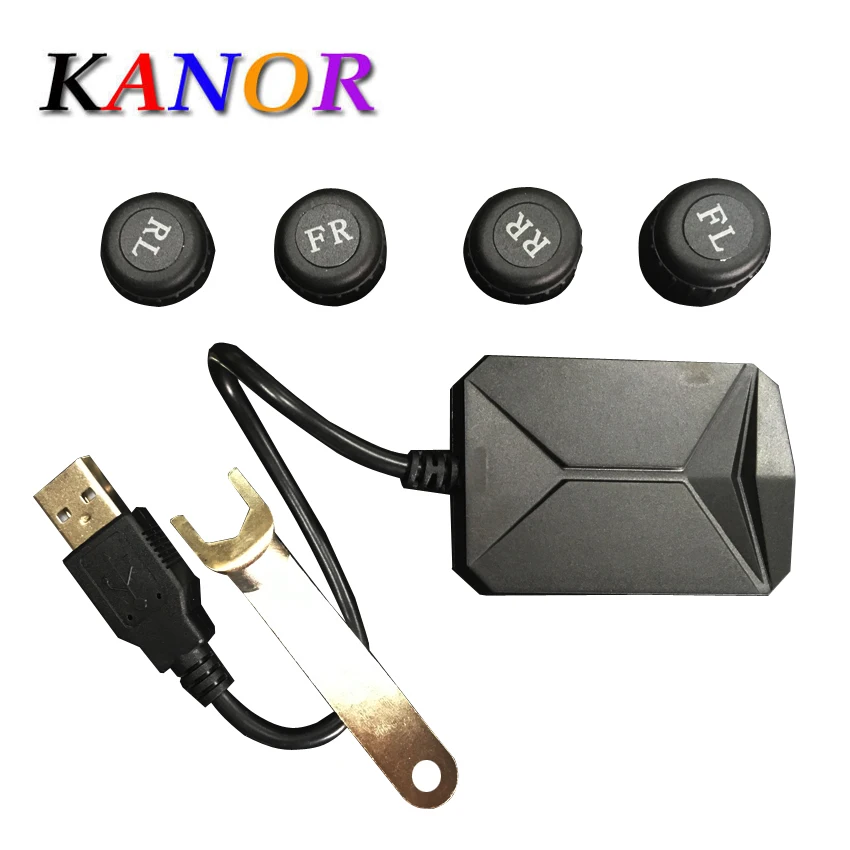 

KANOR TPMS for Android Car DVD Car Tire Pressure Monitoring System 4 Sensors Alarm Tire Temperature Monitoring System