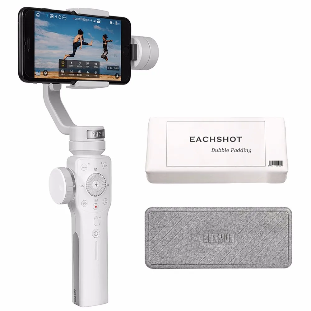 Zhiyun Smooth 4 3 осевой стабилизатор телефон экшн Камера портативный монопод с шарнирным замком для iPhone samsung S8 Galaxy S9 плюс мобильный смартфон