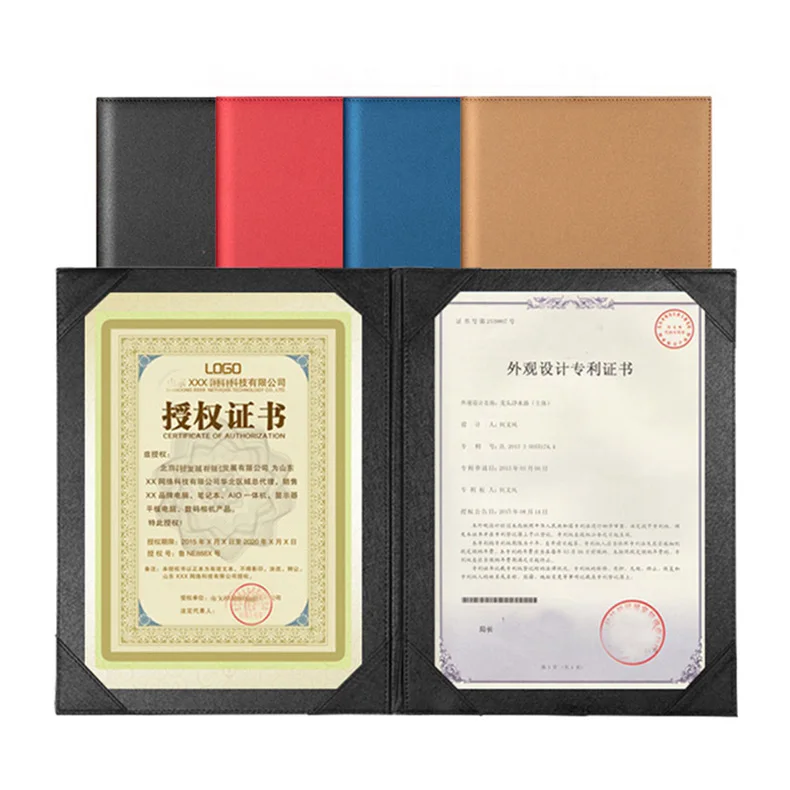 Hotel restaurant office menu folder cover PU leather A4 menu organizer holders business contract agreement folder holder 1310A