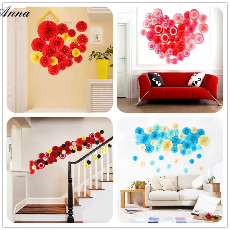 

10inch 25cm Cheap Paper Fans For Wedding Tissue Paper Fans Flowers Birthday Party Holiday Supplies Wedding Favors