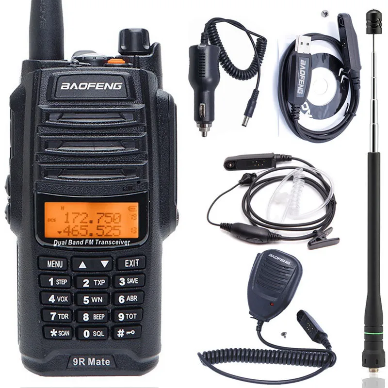 Baofeng UV-9R mate IP67 водонепроницаемая рация 10 Вт мощная портативная рация высокой мощности 4500 мАч 10 км Диапазон Ham CB портативная радио UV-9R - Цвет: as picture