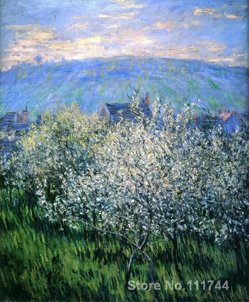 

Art gift Plums Blossom Claude Monet Oil paintings Handmade High Quality