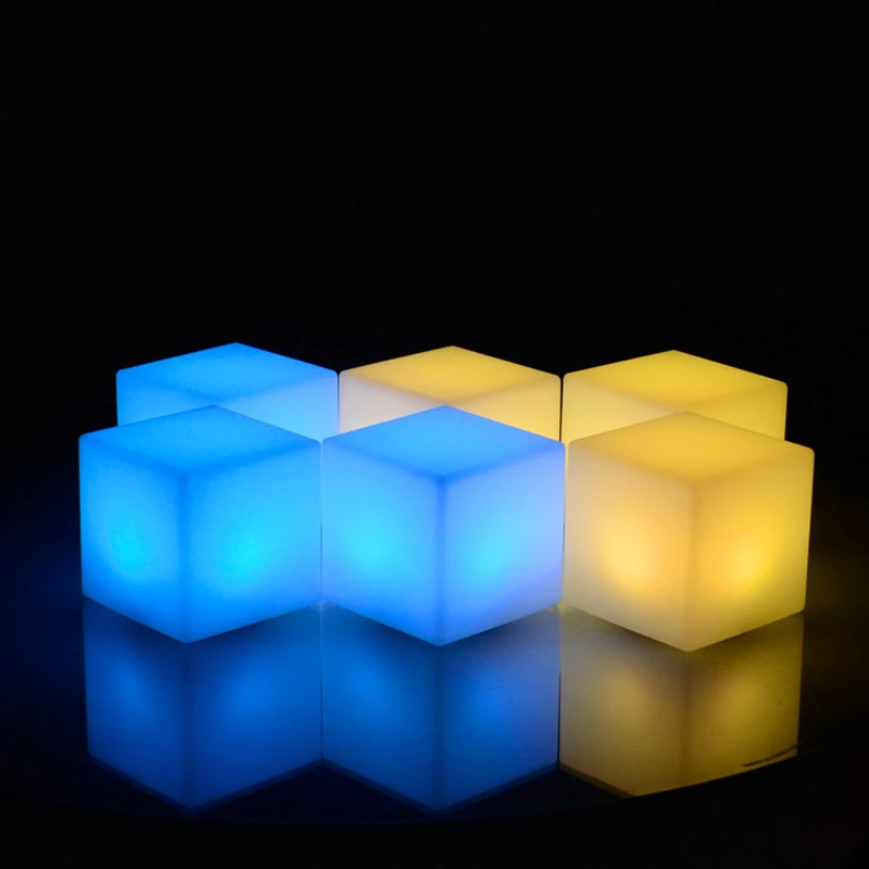 Уличный водонепроницаемый перезаряжаемый светодиодный куб стул ночник RGB лампы