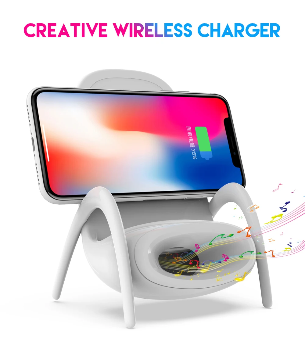 Ascromy Chair Wireless Charger Stand Holder for iPhone 8 X XS Max XR Samsung Galaxy S9 Plus S8 Phone QI Fast induction Charging Accessories (2)
