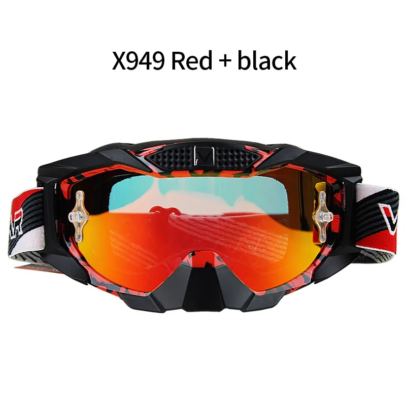 Мотоциклетные очки с защитой носа внедорожные гоночные очки ATV очки Мотокросс DH MTB очки Гонки Google - Цвет: X949 Red Black