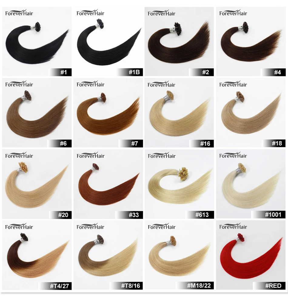 FOREVER HAIR г/локон 0,8 16 "18" 20 "24" Remy Nail U Tip Наращивание волос прямые предварительно скрепленные волосы на кератиновых капсулах fusion Hair 50 s