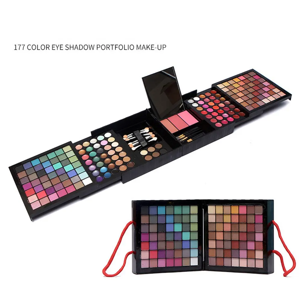 

180 color eyeshadow set push pull long lasting color eye shadow box cosmetics makeup tool kit