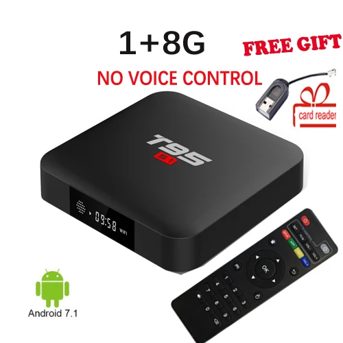 Android tv box t95 s1 android 7 1 медиаплеер Amlogic S905W четырехъядерный опционально 1G + 8G 2GB