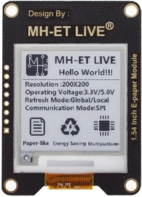 MH-ET LIVE 1,54 дюймов модуль электронной бумаги E-Ink EInk экран дисплея SPI поддержка глобальной/часть для Arduino STM raspberry pi ESP32 - Цвет: Black-200X200