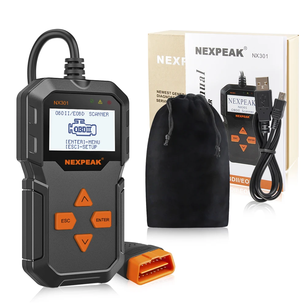 Автомобильный сканер NEXPEAK OBD2 NX301 полностью OBD 2 функция автоматический
