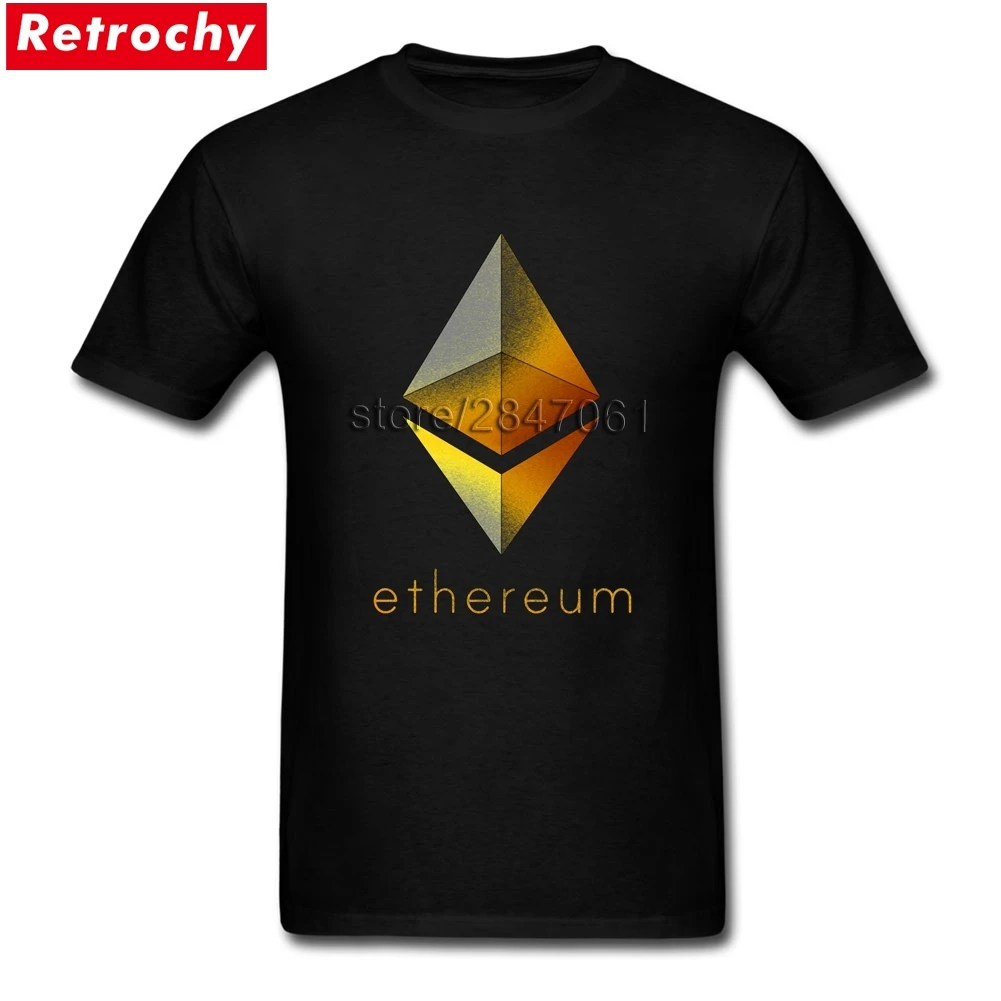 2019 Best Golden Ethereum T-Shirts Men Cool Custom Short Sleeve Valentine's Shirt 2019 Best Golden Ethereum T-Shirts Men Cool Custom Short Sleeve Valentine's Shirt
