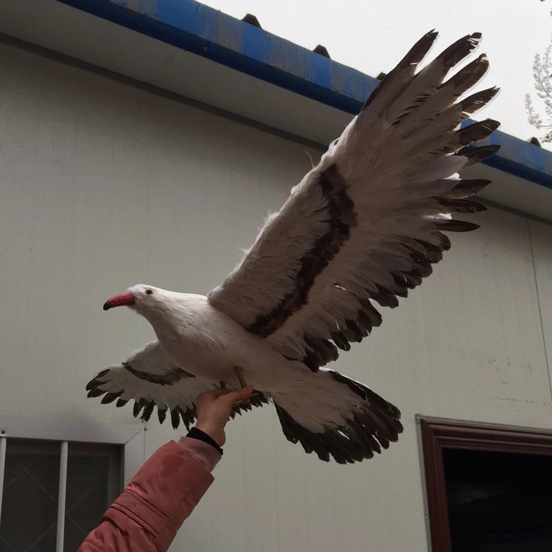

huge simulation Seagull toy feather wings seagull bird model gift about 100x50cm
