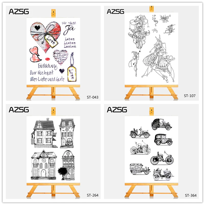 

AZSG Broken heart Lolita maiden style Clear Stamps for DIY Scrapbooking/photo Album Decorative Craft Clear Stamp Chapte