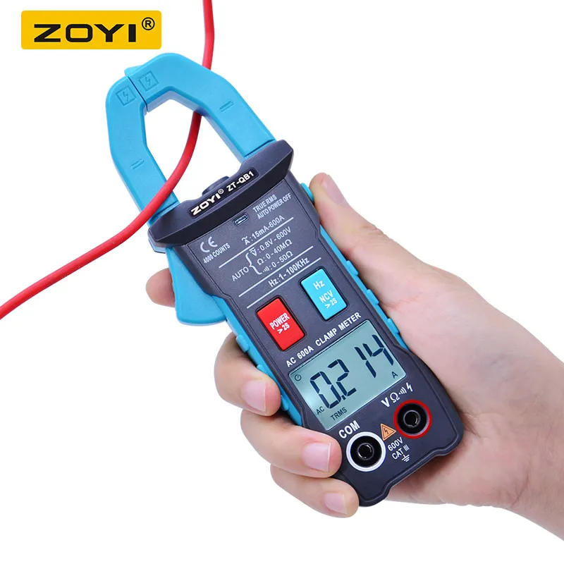 ZOYI ZT QB1 4000 отсчетов 600A клещи мультиметр True RMS пиковый диапазон Авто Диапазон AC/DC