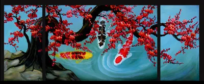 

WALL DECOR ART MODERN ABSTRACT CANVAS OIL PAINTING-Kam fish- A249