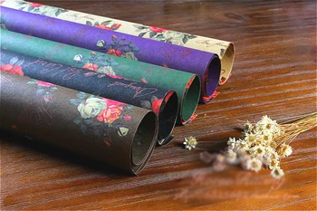 

double side printed flower pattern guest gift wrapping paper DIY party decoration background paper craft 20sheets/lot