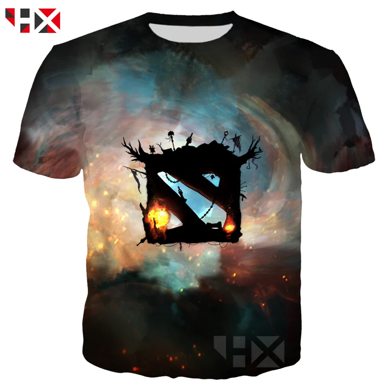 

HX 2019 Popular New Game Dota 2 T Shirt Men/Women 3D Printed T Shirts Short Sleeve Harajuku Style T Shirt Streetwear Tops HX347