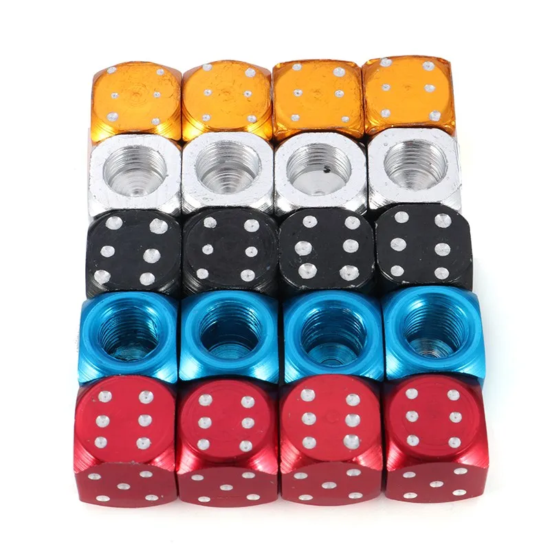 

4PCS 3D Dice Shaped Car styling Tire Wheel Tire Caps Tire Valve Cap For Mercedes /BMW /AUDI for VW /Ford /Honda /Toyota