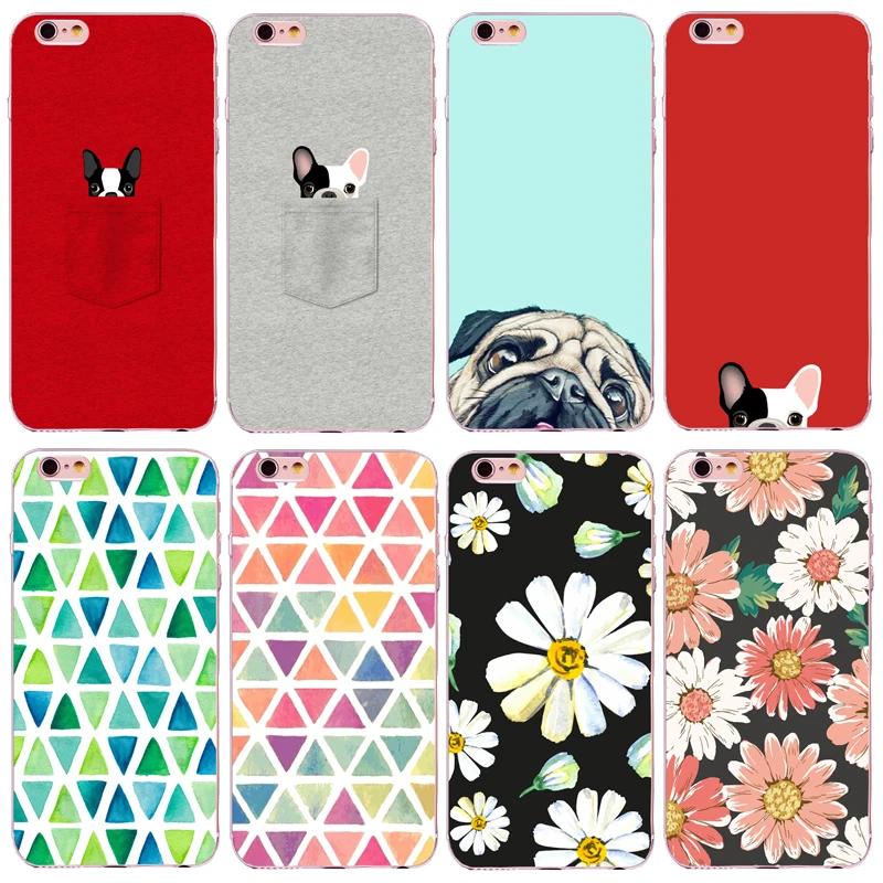 Милый чехол с цветочными листьями для Fundas iphone 6 тонкий силиконовый мягкий из ТПУ 5