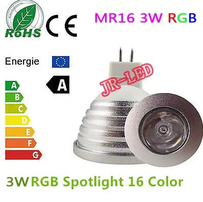 1 шт. MR16 RGB LED лампа AC/DC 12 В 3 Вт светодиодный прожектор затемнения волшебный праздник RGB Освещение + ИК-Дистанционное управление 16 видов цветов