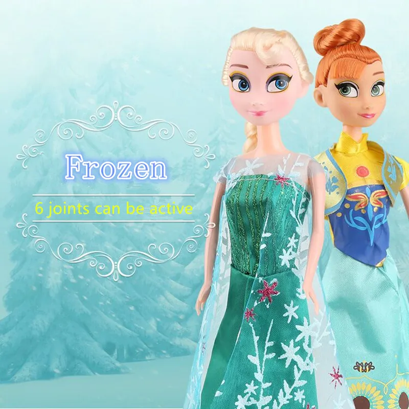 Disney Frozen Cartoon Doll Snow Queen Elsa Anna Princess Action Model Doll Child Girl Birthday Christmas Gift Toy