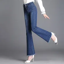 new spring and summer Fashion casual cotton plus size female women girls brand flare pants jeans clothes