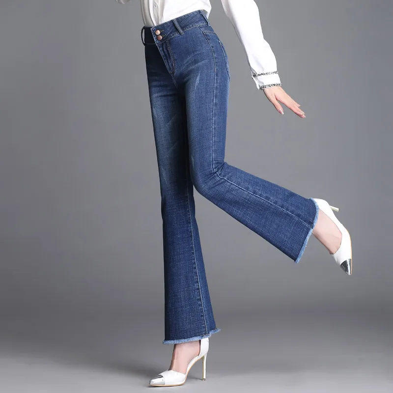 2019 новый сезон весна-лето мода на каждый день хлопок плюс женский размер для женщин и девочек, Брендовые брюки, джинсы с яркой отделкой