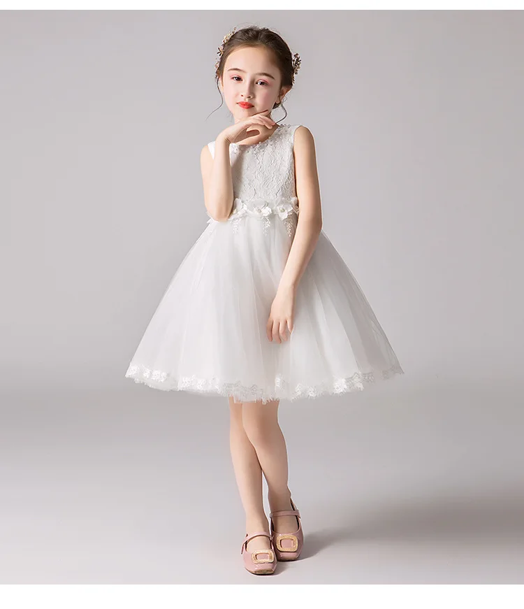 JaneyGao/Платья с цветочным узором для девочек для свадебной вечеринки; торжественное платье принцессы для маленьких девочек; Новинка года; белое детское платье для дня рождения и выпускного вечера;