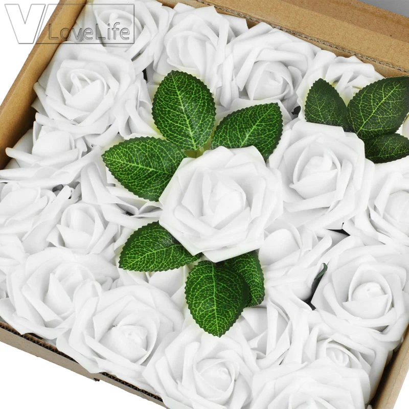25 шт. ПЭ поролоновые головки роз цветы для DIY Свадебные букеты центральные