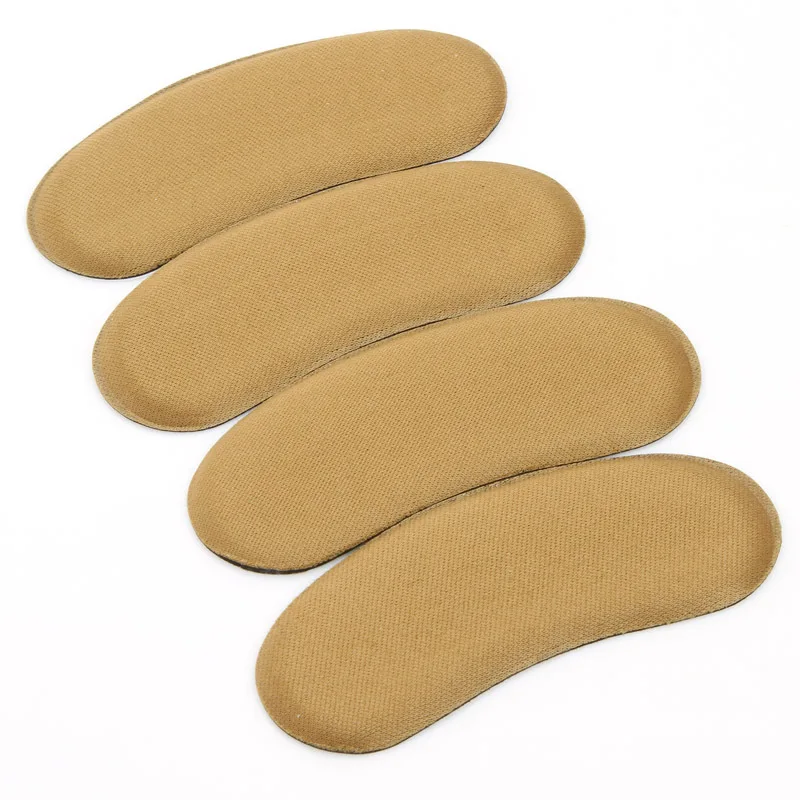 Black Grey Brown 2 Pairs Sticky Fabric Shoe Back Heel Inserts Insoles Pads Cushion Back Heel Insert