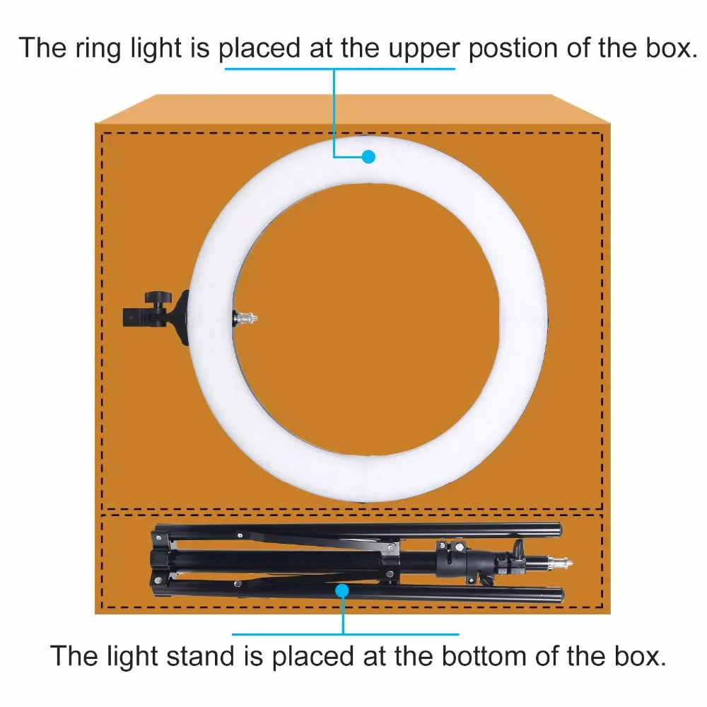 18 дюймов красивый кольцевой светильник с подставкой для фотосъемки 55 Вт светодиодный круговой селфи лампа с сумкой для фото видео телефона Youtube макияж