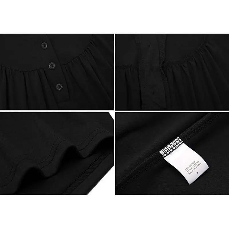 Women'S Summer Casual Short Sleeve T-Shirts Ruffle Button Up Split Neck Blouse Tunic Top Female 2018 Fashion Solid Loose Tees (17)