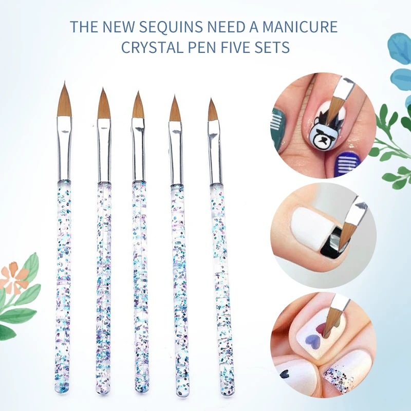 

5Pcs Sequins Plastic Nail Art Brush Drawing Painting Pen Rhinestone Gems Picker