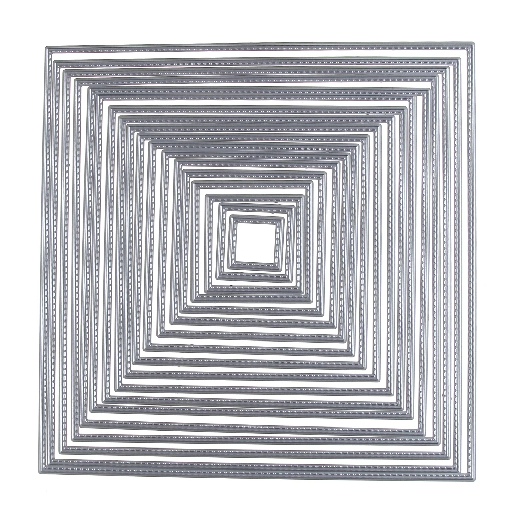  Double Pierced Square Borders Metal Cutting Dies Cards 3D DIY Scrapbooking Craft Die Photo Invitati - 32833888699