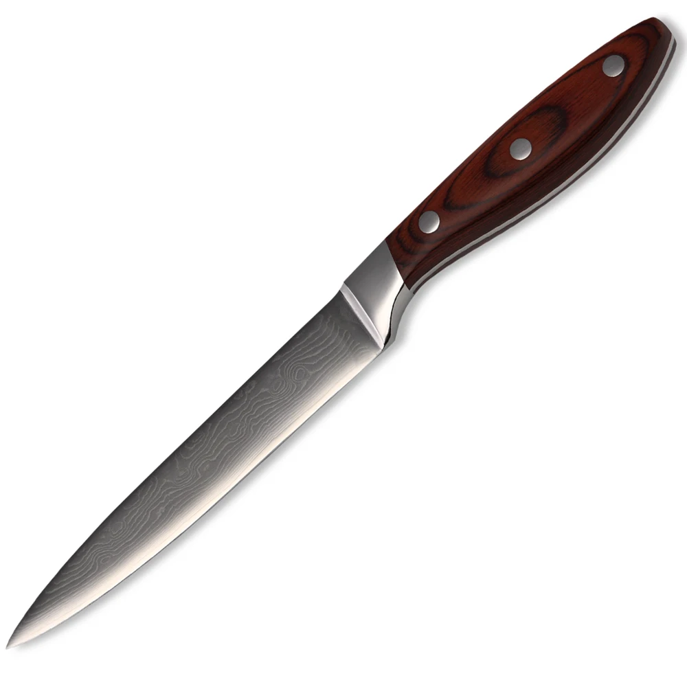 Qing Brand 5 Inch Utility Knife Good Quality Japanese VG10 Damascus Steel Kitchen Knife Sharp Blade Damascus Knife Cooking Tools