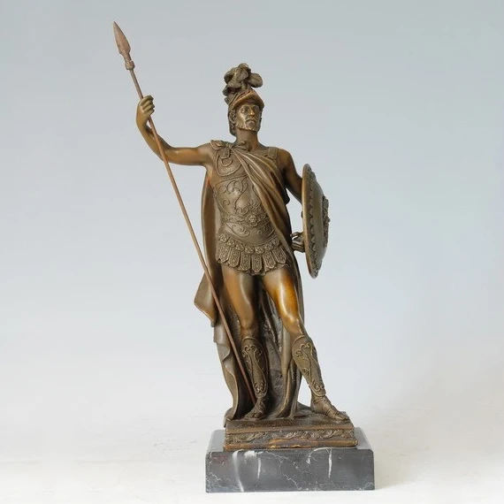ATLIE BRONZES Lost wax casting Bronze Statue warrior with Spear and